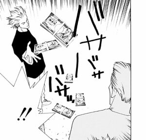 札束を投げるイメージ画像。